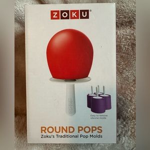 Zoku Round Pop Molds, Four Easy-release‎ Silicone Popsicle Molds With Sticks